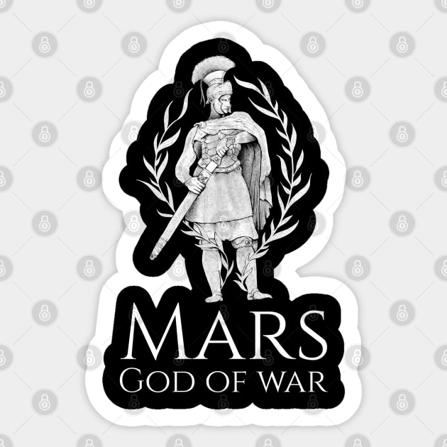 Mars God Of War Ancient Roman Mythology Classical Paganism Sticker by Styr Designs
